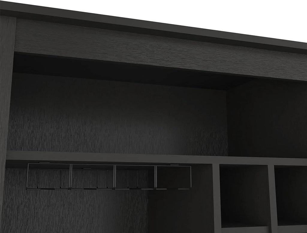 Black 8-Cubby Bar Cabinet With Shelf B89039