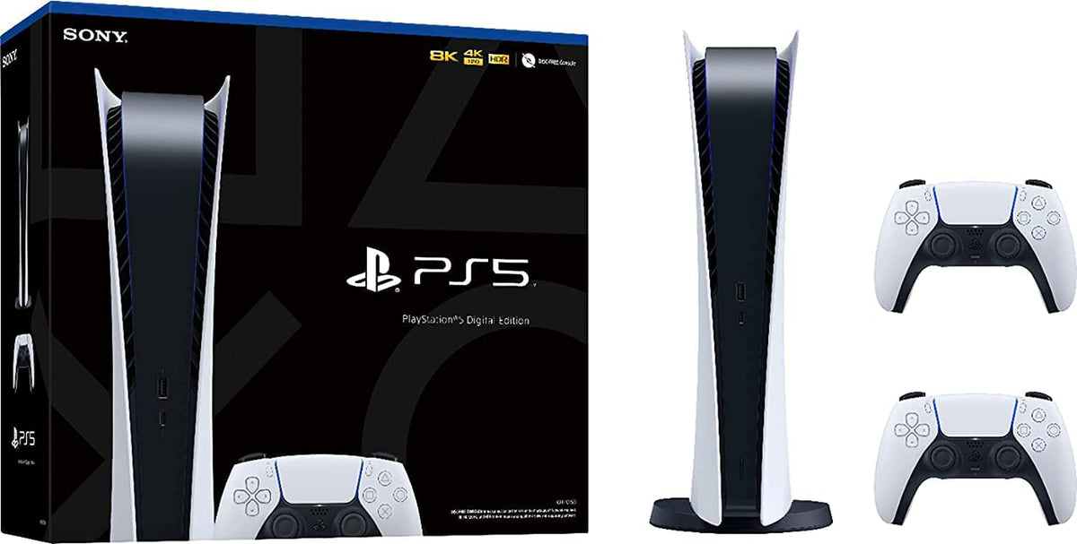 Playstation 5 Digital Edition Console with Additional Controller (Renewed) G3971