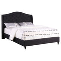 Black California King Tufted Upholstered Panel Platform Bed N91325