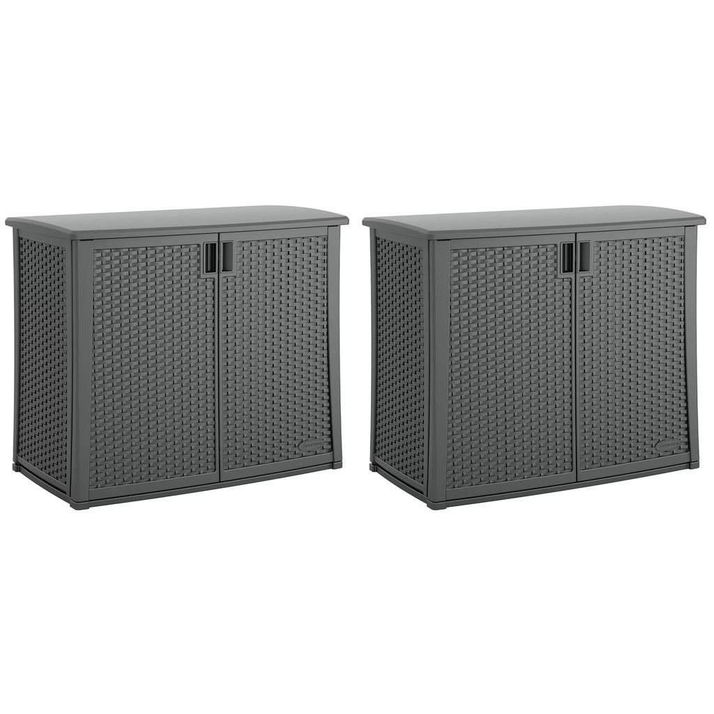 Outdoor Cabinet Deck Storage Box with Adjustable Shelf, 2 Pack D16394