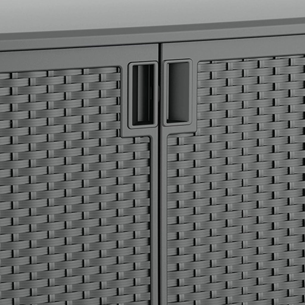 Outdoor Cabinet Deck Storage Box with Adjustable Shelf, 2 Pack D16394