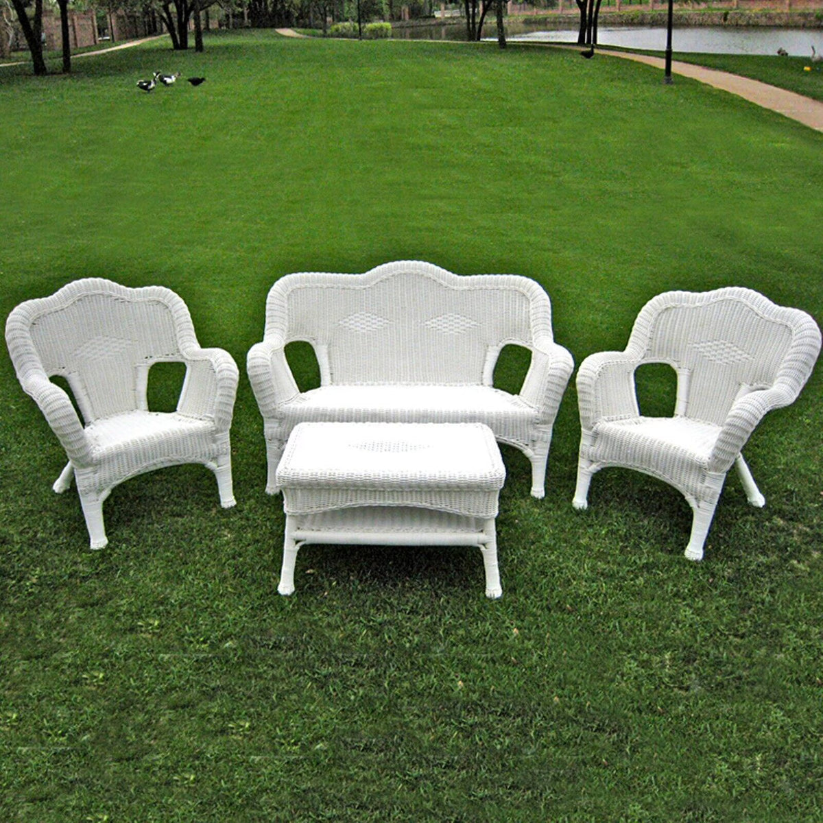 Wicker Resin Patio Conversation Set - Seats 4 X636
